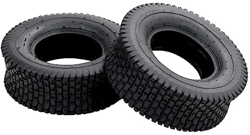 LoogCape Lot de 2 pneus de brouette 13 x 5.00-6 4PR en caoutchouc pour brouette de jardin, diable, chariot de transport, chariot de transport avec profil anti-crevaison pour charges lourdes et sols