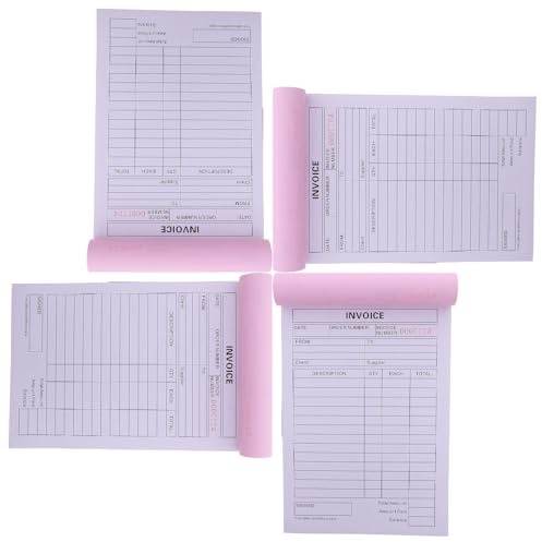 Veemoon 4pièces Carnet de Bons de Commande Volets sans Bloc Factures Autocopiantes Pages Carnet Suivi Commandes pour Petites Entreprises et Commerces de Détail