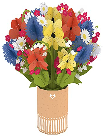 Lovepop® Wildblumenstrauß aus Papier | bunter 3D Pop-Up Bouquet Papierblumen-Strauß für Jahrestag, Hochzeitstag, Muttertag, Dankeschön | inkl. Notizkarte für Glückwünsche