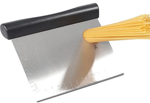 Kerafactum Teigschneider Teigschaber Teigspachtel Teig Spachtel mit ergonomischen Griff zur Teigbearbeitung Schaber für Teigabstecher Schlesinger aus Edelstahl 15 cm Bäckerspachtel ABS Backhelfer