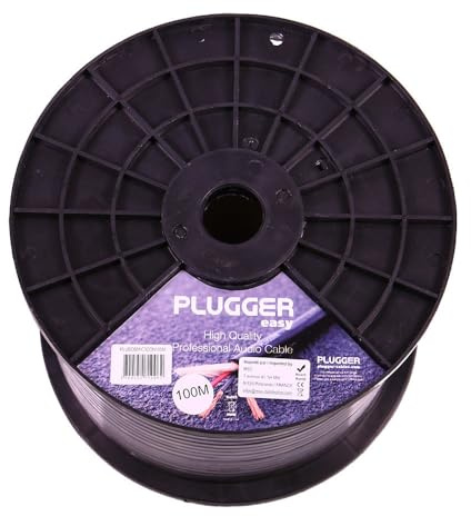 Cavo audio per microfono Sezione 2 x 0,25 mm + 1 x 0,75 mm Bobina cavo micro Plugger Lunghezza 100 metri. Gamma Easy per i professionisti dell'audio. Per connettori XLR. Fornito senza connettore.