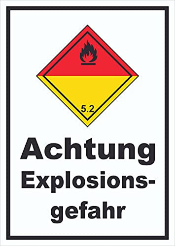 HB-Druck Schild Organische Peroxide explosiv hochkant A1 Rückseite selbstklebend