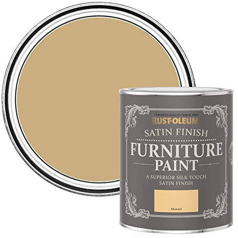 Rust-Oleum Yellow Furniture Paint in Satin Finish - Mustard 750ml