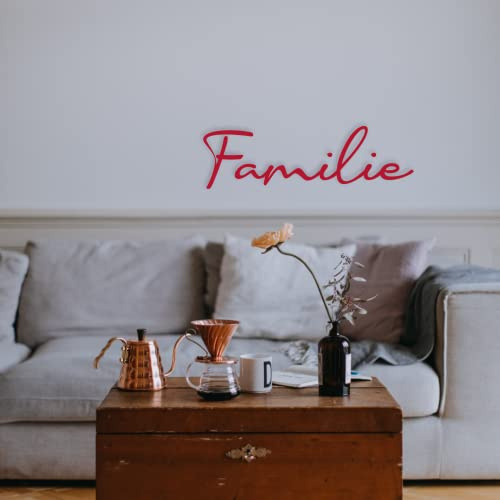 Schriftzug Familie aus Holz in verschiedenen Farben und Schriftarten (Schwarz-matt)