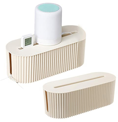 Kabelbox Weiß, Kabelmanagement Box, Kabel Organizer Box Aufbewahrung, zur Vermeidung von Kabelsalat, Aufbewahrungsbox zum Verstecken von Steckdosenleisten, Adaptern & Kabeln, Schutz von Kindern Tieren