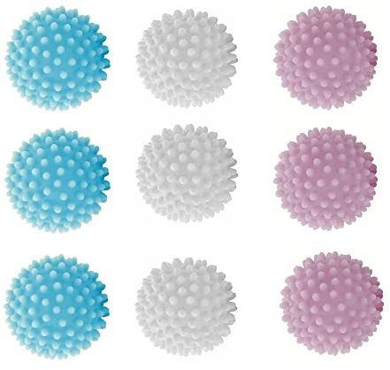 Naisfei 9 Pack Tumble Dryer Balls,Laundry Balls for Tumble Dryer, Non-Melt New Softer Material Tumble Dryer Ball,Laundry Balls for Washing Machine, Rapid Dryer Ball, Washing Machine Balls