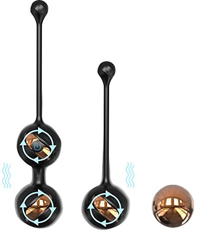 Masajeador Bolas de China de Silicona, Bola Pélvica 2 en 1, Bolas de Masaje con 9 modos de vibración, Recargable por USB, Control de la Vejiga y Ejercicio del Suelo Pélvico para Mujeres