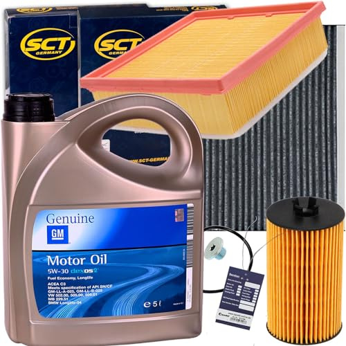 Filterset Satz Kit 5W30 Öl | 90-180038010+SB2243+SAK204+1213800200+MN1801+5W30 Kompatibel mit Corsa D (S07),Corsa D Kasten/schrägheck (S07)