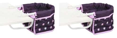 Bayer Chic 2000 735 71 Tischsitz 60 cm, Puppen-Hochstuhl, 3 Jahre to 8 Jahre, Stars lila, Klein (Packung mit 2)