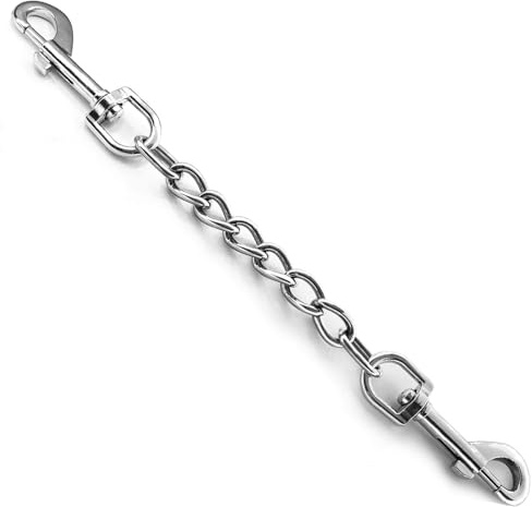Backup-Gurt für Hundehalsband, Geschirr am Halsband, Sicherheitsclip, Metall-Edelstahl-Kette, Sicherheitsgurt, ausbruchsichere Sicherheitsbefestigung für Hunde, Sicherung, Stecker, 25,4 cm
