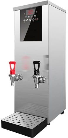 Electric Water Boiler, Commercial Cold Hot Water Boiler Double Tap, 55L 65L Water Heaters for Hot Drinks Tea Making, Temperature Display + Timer Switch, 40-100° Temperature Adjustment (Silver 65L)
