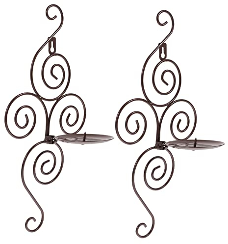 VINTORKY Wandleuchtenhalter Aus Metall 2-teiliges Gestell Für Zuhause Kreativer Kerzenständer Im Europäischen Stil