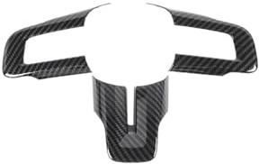 SZDGJ For Ford, Mustang, 2015 2016 2017 2018 2019 2020 2021 2022, copertura interna del volante dell'auto in stile fibra di carbonio ABS decorazione del telaio Rivestimento del volante