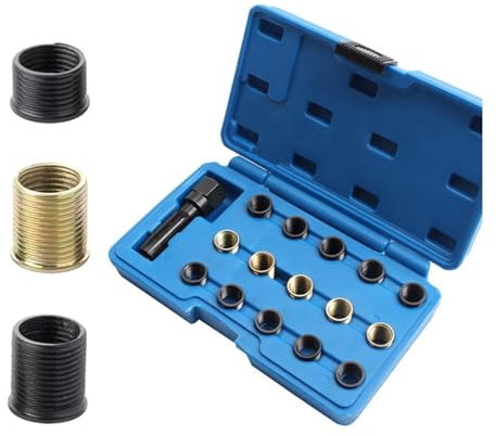 MSEURO M14x1,25p Zündkerzen-Reparaturwerkzeug, Gewindeeinsatz, 16-teiliger Satz, G017 Lucky