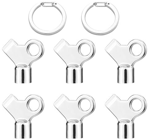 Yamobi Juego de 6 llaves de purga de radiador, para ventilador, apto para radiadores/radiadores – ahorrar/reducir costes de calefacción