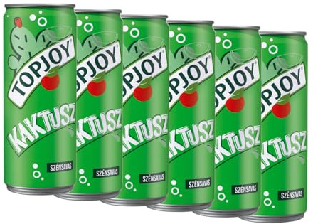 Topjoy Kaktusz Carbonated Cactus Drink, 330ml, Pack of 6, Prickly Pear Flavour