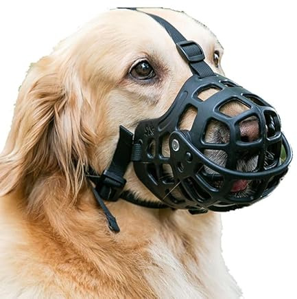 RAGOPILEN Maulkorb für Hunde, Atmungsaktiver Verstellbarer Hundekorb-Maulkorb aus Silikon, schwarz, mehrere Größen, 1,2 Stück(2 pcs,XXL/39-43cm/35-70kg)