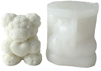 Moule en silicone en forme d'ours pour savon, plâtre, gâteau, fondant, chocolat, décoration d'intérieur, anti-adhésif, facile à démouler, moules en silicone pour chocolat, cuisson en résine