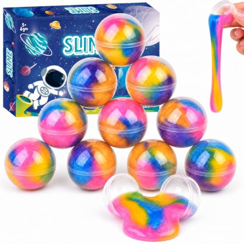 Slime Party Favours, Pack of 12 Galaxy Slime Balls, Stretchy, Non-Stick, Mess-Free for Kids, Stress Relief Toys, Party Favors, and Classroom Rewards