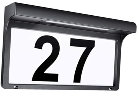 Tofficu Luz Solar para Números de Casa con Placa de Dirección Colgante Señal Luminosa LED para Exteriores Fácil Instalación para Jardín Patio y Porche con Números y Letras Personalizables
