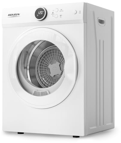 ROVSUN 1.8 Cu.Ft Portable Clothes Dryer, 1020W High End Front Load Electric Dryer, Compact Laundry Dryer with Electronic Screen Control & Stainless Steel Tub for Apartment, Home