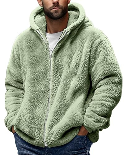 Sudaderas Hombres con Capucha con Forro Polar Chaqueta Chandal con Cremallera Invierno Essentials Suave Hoodie Cómoda Chaqueta de peluche con capucha para hombre