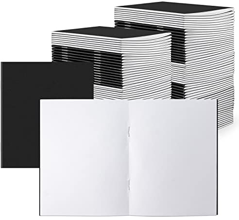 YFNVH 100 Notizhefte A6 Schwarz, Blanko Mini Notizbücher