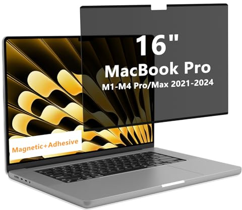 CeiBand Magnétique Filtre Confidentialité pour MacBook Pro 16 Pouces (2026–2021 M5/M4/M3/M2/M1 Pro Max), Filtres d'écran pour Ordinateur, Anti-Lumière Bleu Ecran Confidentialité pour Macbook Pro 16