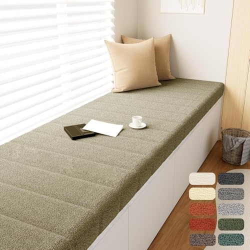 WLXFF Cojines Personalizados para Banco de Madera, Cojin para Banco de Muebles de Jardín, Cojín para Asiento de Repuesto para Columpio, Sillas Comedor, Terraza, Sofa,Beige,100x40cm