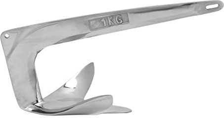 VETESHENM Ancla para Barco con Garra de 1 kg/2,2 LB, Ancla Marina de Acero Inoxidable 316 Resistente, diseño Inoxidable Pulido Espejo con Relleno sólido Interno, Ideal para, Limo, Barro y