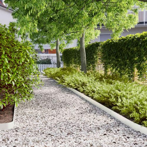 Genérico Bordes para césped 50 uds Acero Laminado frío Blanco 10x103 cm,Bricolaje,Vallas de jardín,Ribetes y Bordes para jardín-860137