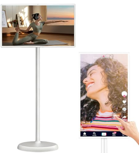 Sunseota 32 Portable TV Tablet, | Portable TV with Touch Screen | 1080P Full HD Portable Monitor with Built-in 10-Hour Battery | Android 13 OS | Rolling TV on Wheels 32-8/128G