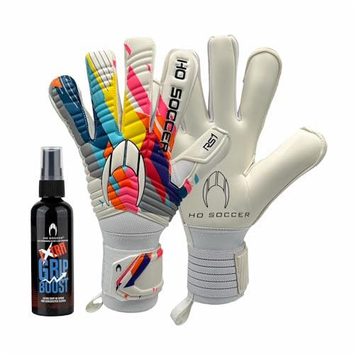 HO Soccer Guante Rainbow RS1 Edición Especial, Guantes de Portero Unisex Adulto, Blanco/Multicolor, Talla 9