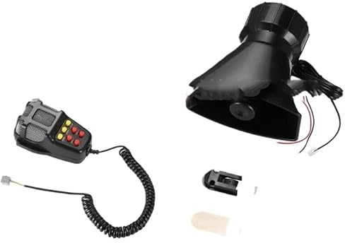BINGNU Sprachverstärker, 7-Sound lauter Auto-Warnalarm LKW tragbarer Alarmlautsprecher 12V Sirene Air Horn Megaphon