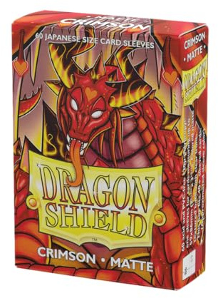 Dragon Shield | Japanese Size Card Matte Sleeves | 60 CT - Smooth & Tough Premium TCG Sleeves - Compatible with Yu-Gi-Oh, Naruto, Cardfight & Vanguard | Crimson