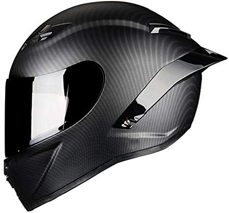 Woljay Integralhelm Helm Motorradhelm Motocross Offroad Moto Street Helme Fahrrad Helme (M, Kohlefaser Matte)