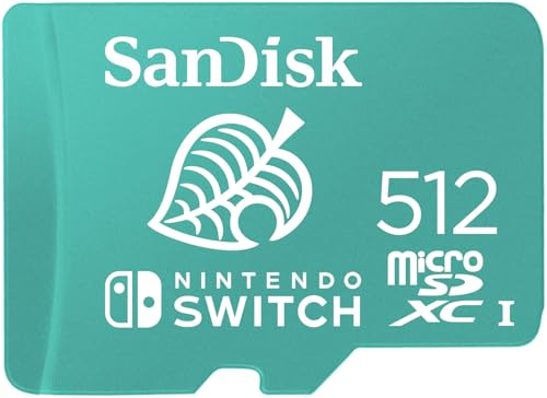 SANDISK Tarjeta microSD con licencia oficial para Nintendo Switch, Animal Crossing 512GB (Velocidad de Lectura hasta 100 MB/s, UHS-I, V30, C10, U3)