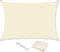 KAHEIGN Voile D'ombrage, 2,5 M x 3 M Étanche Bloc UV à 98% Toile De Protection Solaire Auvent D'auvent De Protection Solaire 120gsm pour La Fête De Jardin Patio Extérieur (Crème)