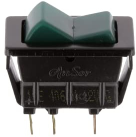 Restagraf - Interrupteur Électrique à Bascule à Lumière Verte - 3 Broches - Connexion Cosse Plate - Trou de 18,3 x 36,3 mm - 12 A - 12 V - Réf. 6943 - Blister de 1