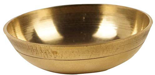 IBA Indianbeautifulart Brass Holy Water Goldtone Bowl Decorative Pooja Accessories