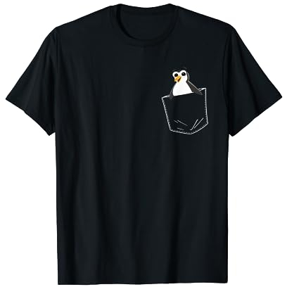Niedlicher Pinguin Tasche Pocket Penguin Liebhaber T-Shirt
