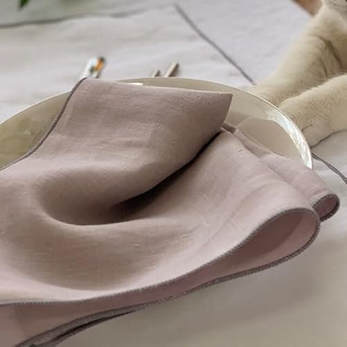 YOGAY Set mit 4 Leinenservietten, wiederverwendbar, 40 x 40 cm, weicher, bequemer Stoff, Küchenzubehör für Hochzeit, Geburtstagsfeiern