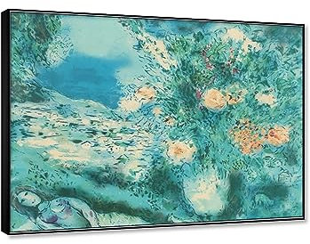 RKGHDCX « Les fleurs sur Saint Jeannet» par -Reproductions de Tableaux sur toile-célèbres peintures sur toile affiches d'art mural et impressions-Image abstraite Salon Décor 50x65cm20 x25 Cadre noir