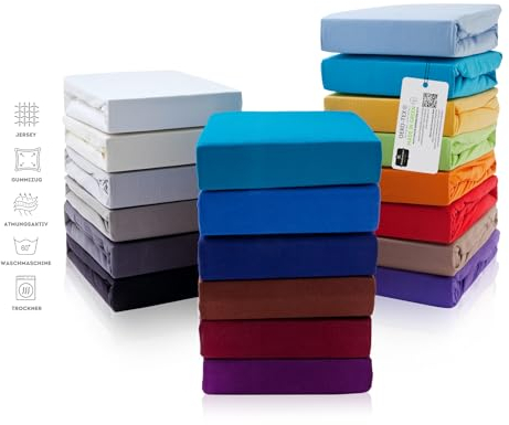 Hometex Premium Textiles Spannbettlaken Spannbetttuch in Premiumqualität 180x200-200x200 cm, Bettlaken für Matratzen bis 25 cm, Oeko-TEX Made IN Green, Schwarz