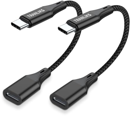 TRANLIKS 2Pack pour Lightning vers USB C Adaptateur 60W PD Charge Rapide et Transfert de Données pour Apple 15/16 - Noir