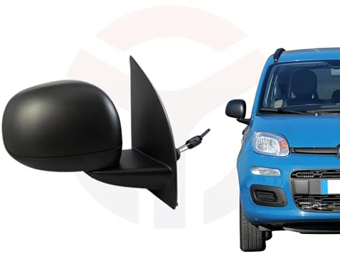 Specchio Retrovisore meccanico Nero Compatibile con Fiat Panda (319) dal 2012 in poi (guarda foto dell'auto) (Destro)