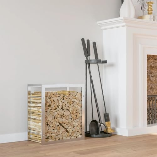ZEYUAN Brennholzregal 80x28x86 cm Edelstahl, Kaminholzregal, Brennholz Regal Außen, Holzregal, Kaminholz Ablage Innen, Outdoor Firewood Racks - 357862