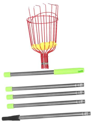 Toddmomy 1set Retractable Fruit Picker Tool Basket Lightweight Telescopic Fruit Harvester for Mangoes and Blueberries Easy to Use Compact Storage Design