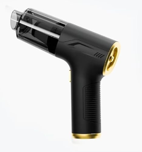 Mini Aspirateur Ultra Puissant Sans Fil Rechargeable - Fonction Aspirateur Gonfleur Souffleur, 98000PA, 3 Filtres lavables + Divers Accessoires Inclus, Idéal Intérieur Voiture et Maison, Noir