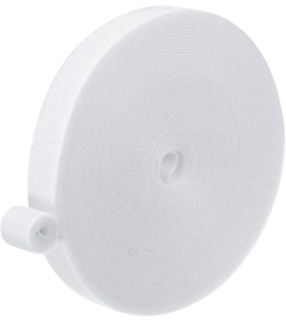 M METERXITY 1-Roll Garden Plant Tape, 33 ft x 0.6 in Garden Hook and Loop Plant Ties Multi-Purpose Use Adjustable and Reusable Twist Wire Tape for Plants/Flowers/Vines [White]